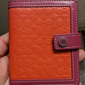 Color block Coach bi-fold card holder